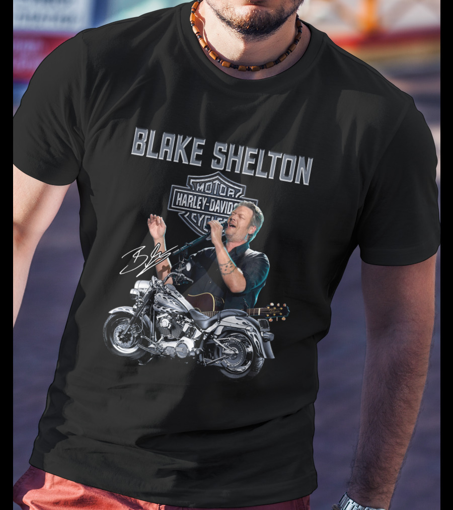 Blake Shelton Harley Davidson Motorcycles 129 Signature Edition T-Shirt