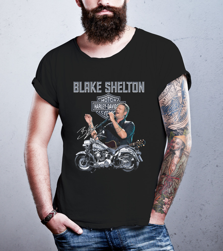 Blake Shelton Harley Davidson Motorcycles 129 Signature Edition T-Shirt