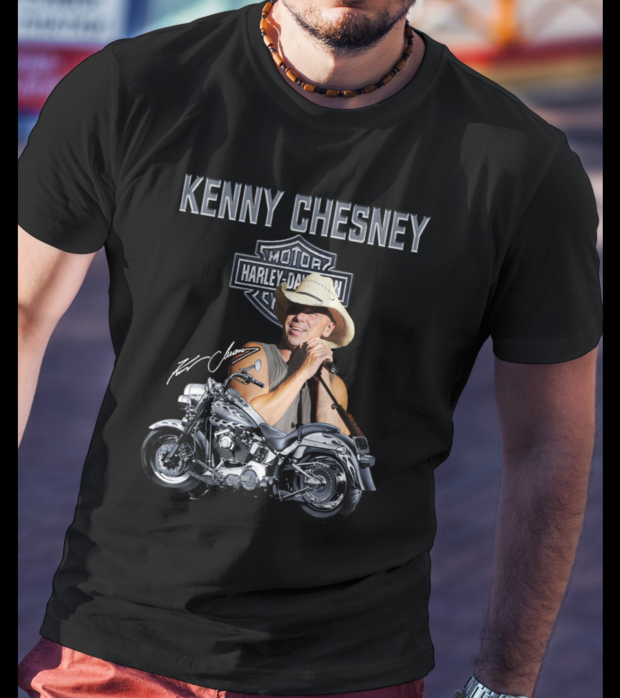 Kenny Chesney Harley Davidson Motorcycles 129 Signature T-Shirt