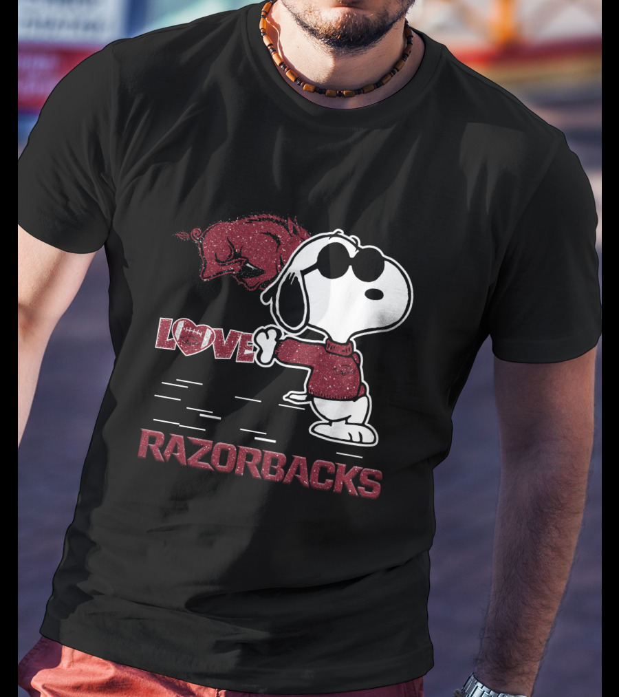 Snoopy Love Razorbacks Arkansas T-Shirt