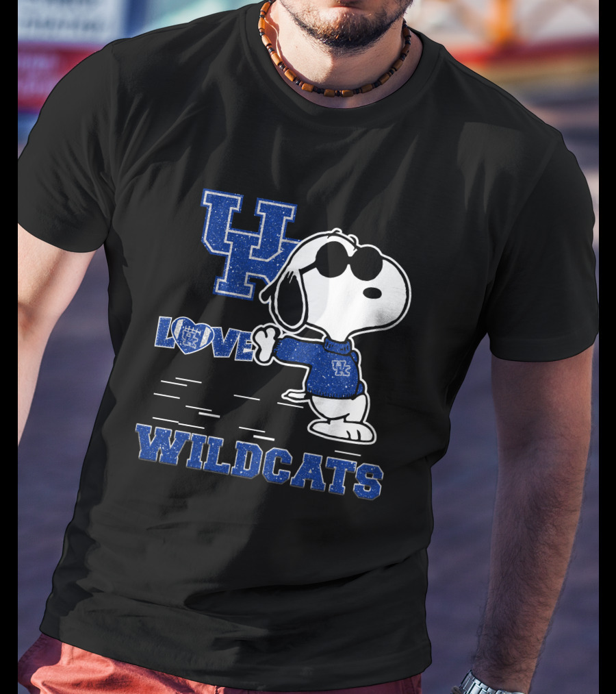 Snoopy Love Kentucky Wildcats Blue UK T-Shirt