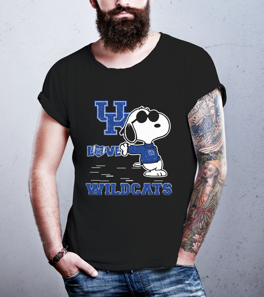 Snoopy Love Kentucky Wildcats Blue UK T-Shirt