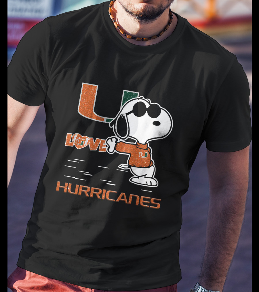 Snoopy Love Miami Hurricanes U T-Shirt