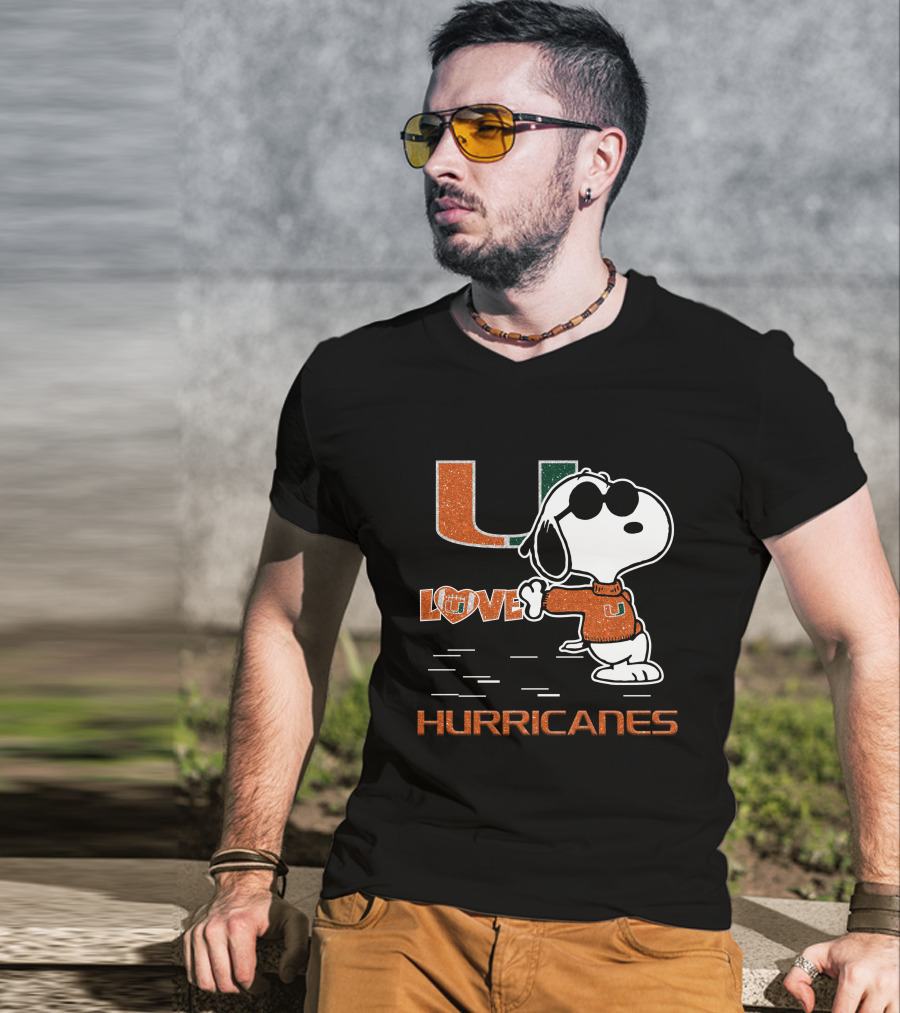 Snoopy Love Miami Hurricanes U T-Shirt