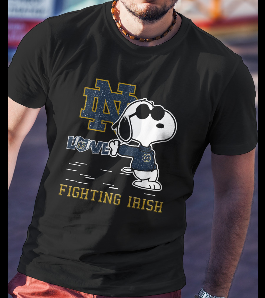 Snoopy ND Love Fighting Irish T-Shirt