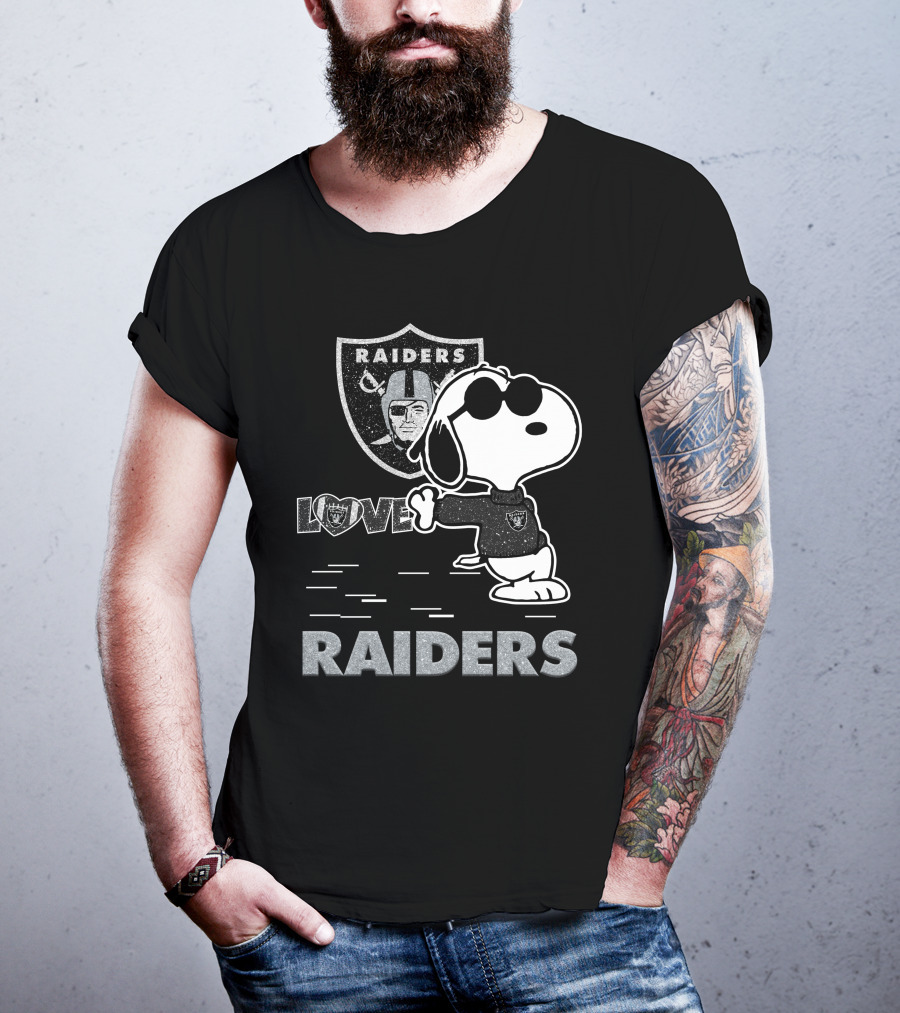Snoopy Love Raiders Las Vegas Raiders NFL Football T-Shirt