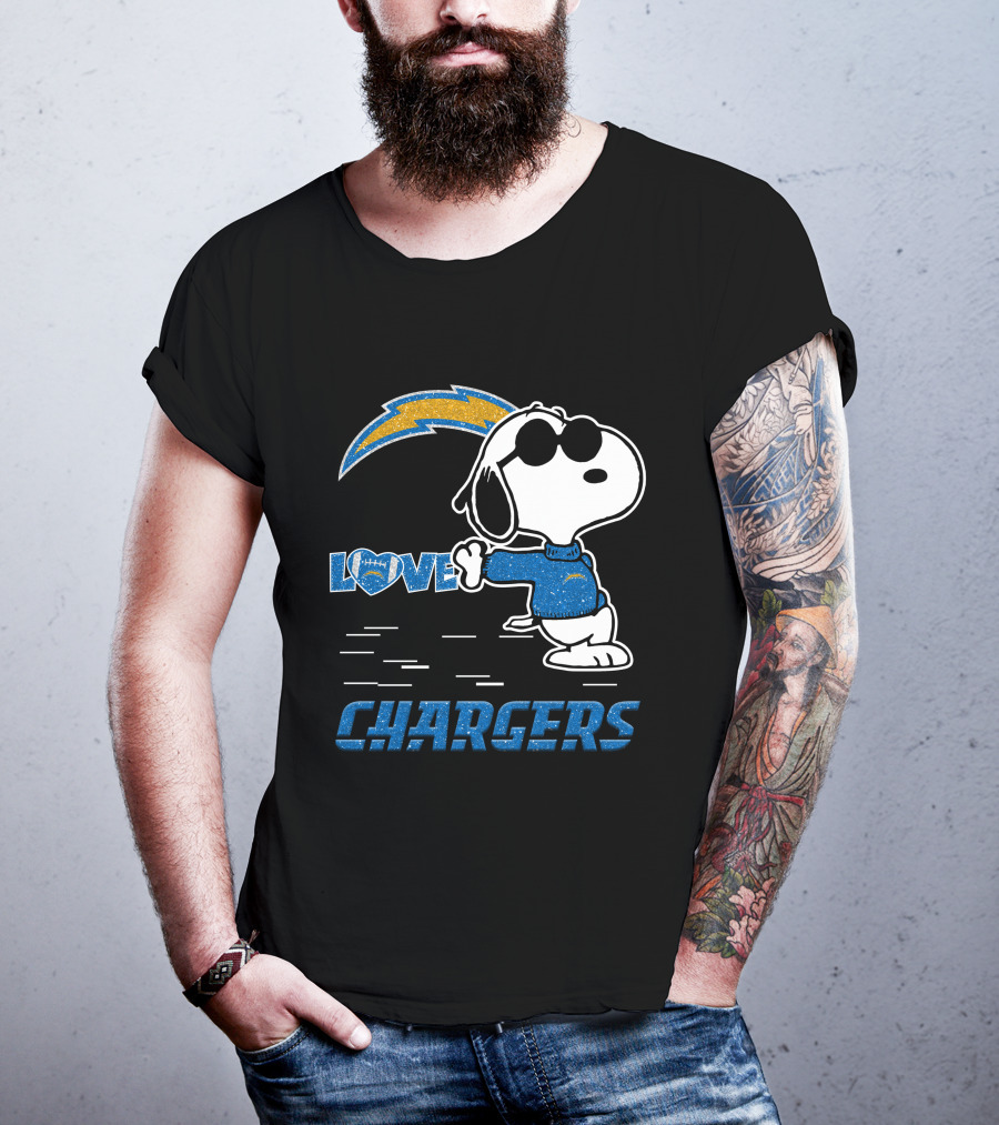 Snoopy Love Chargers Los Angeles T-Shirt
