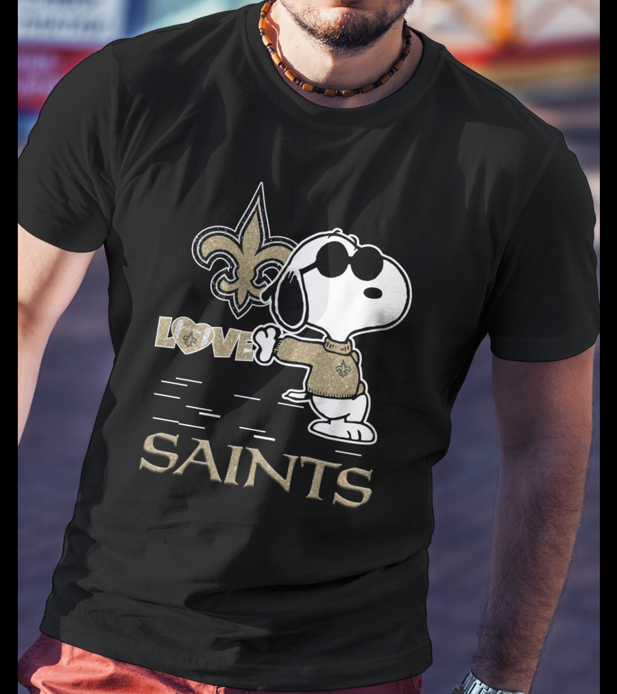 Snoopy Love New Orleans Saints Fleur-de-Lis T-Shirt
