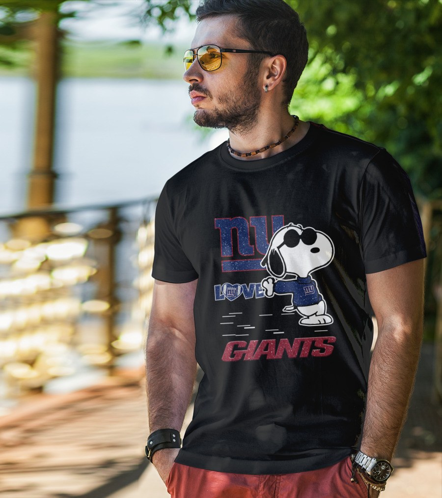 Snoopy NY Giants Love T-Shirt