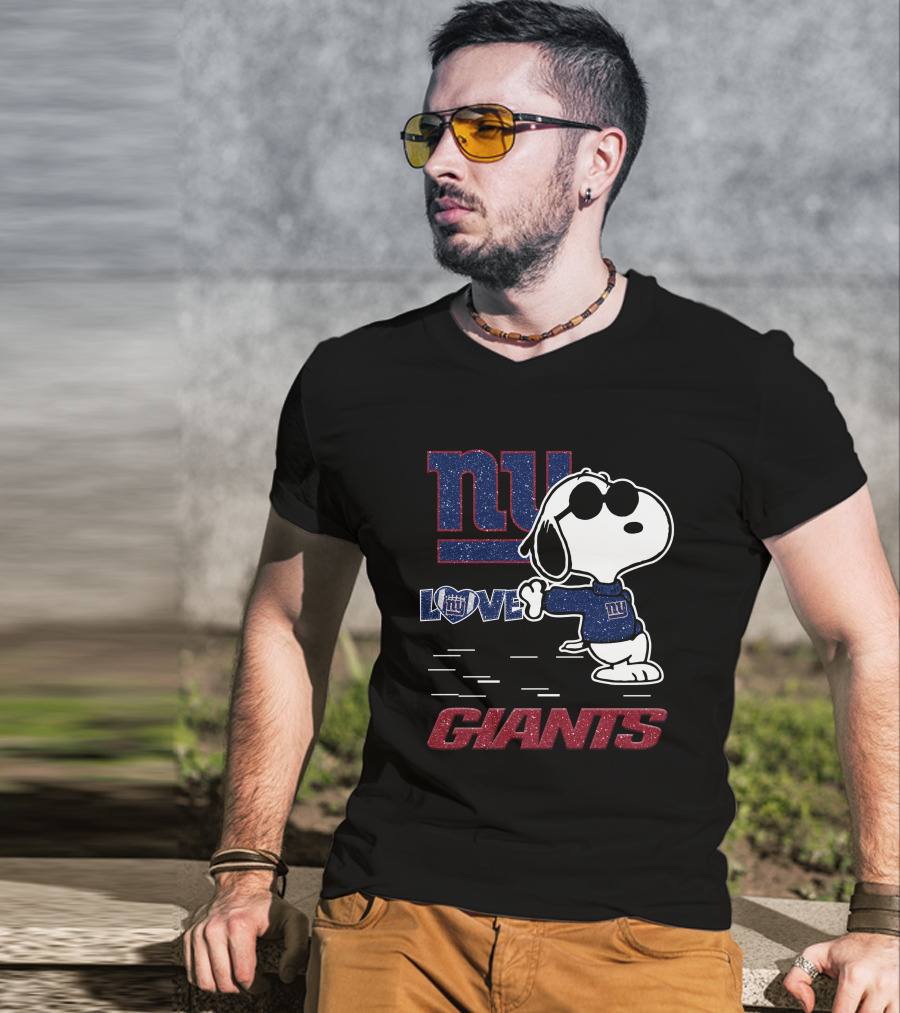 Snoopy NY Giants Love T-Shirt