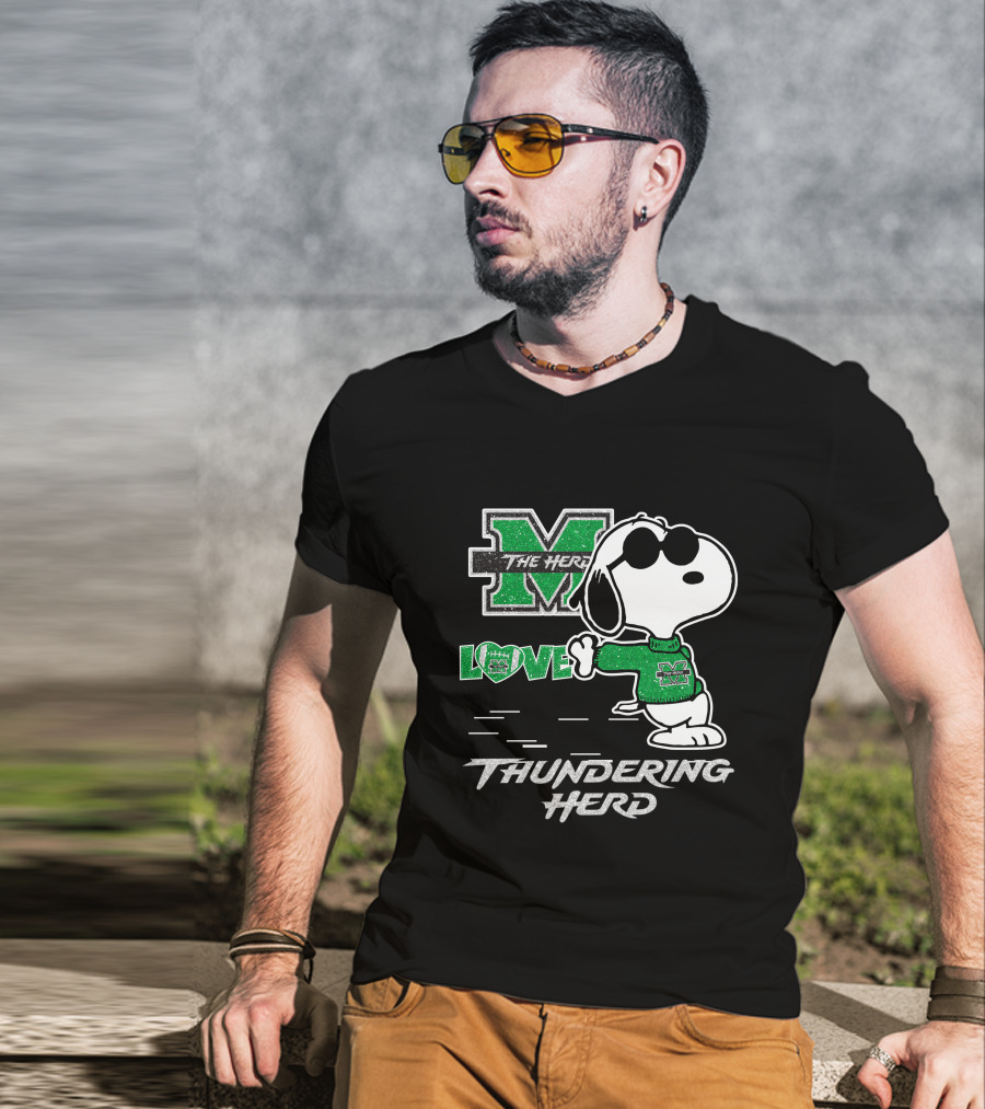 Snoopy Love Marshall The Herd Thundering Herd T-Shirt