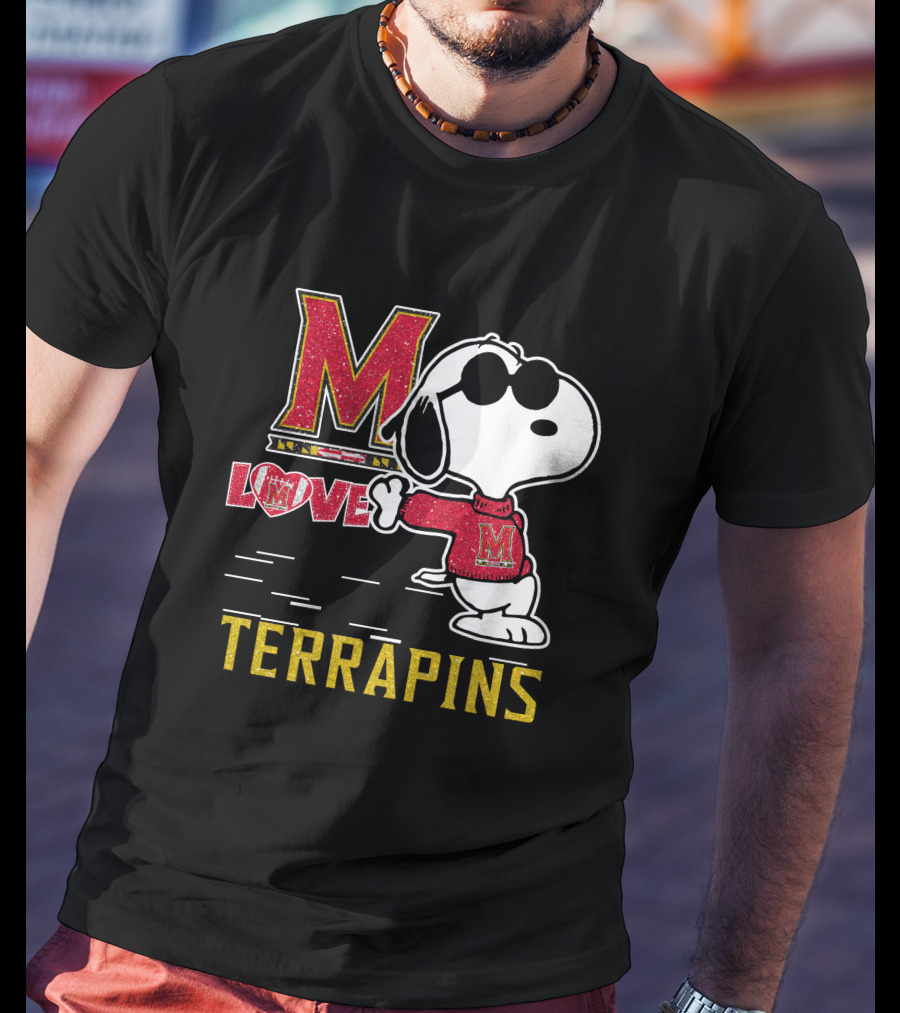 Snoopy Maryland Terrapins Love M T-Shirt