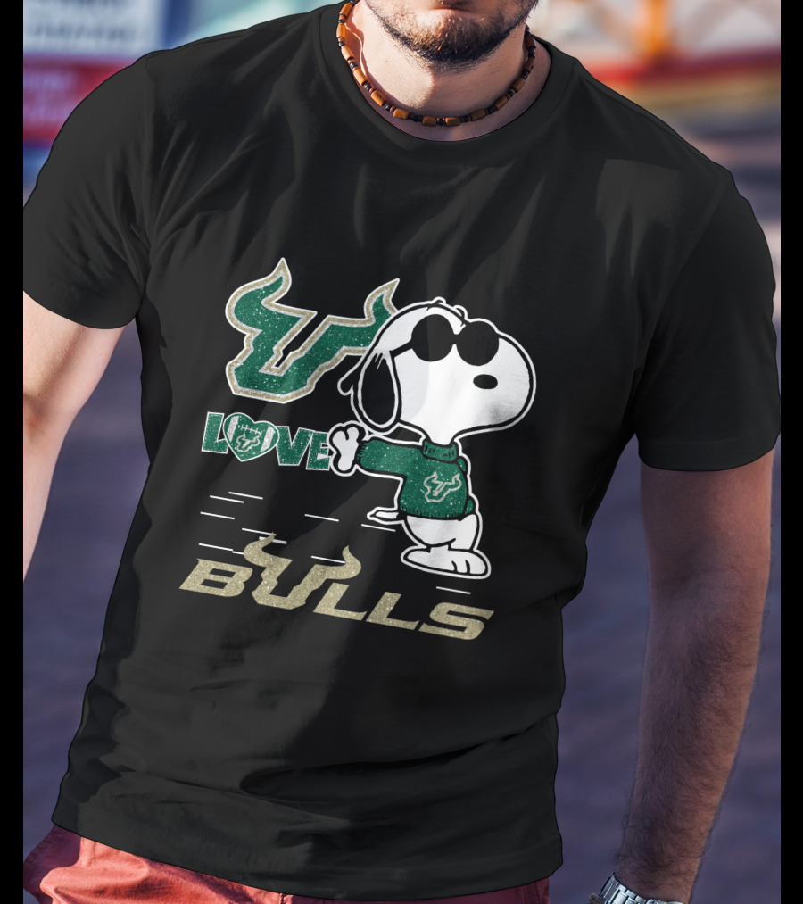 Snoopy Love Bull Horns Bulls T-Shirt