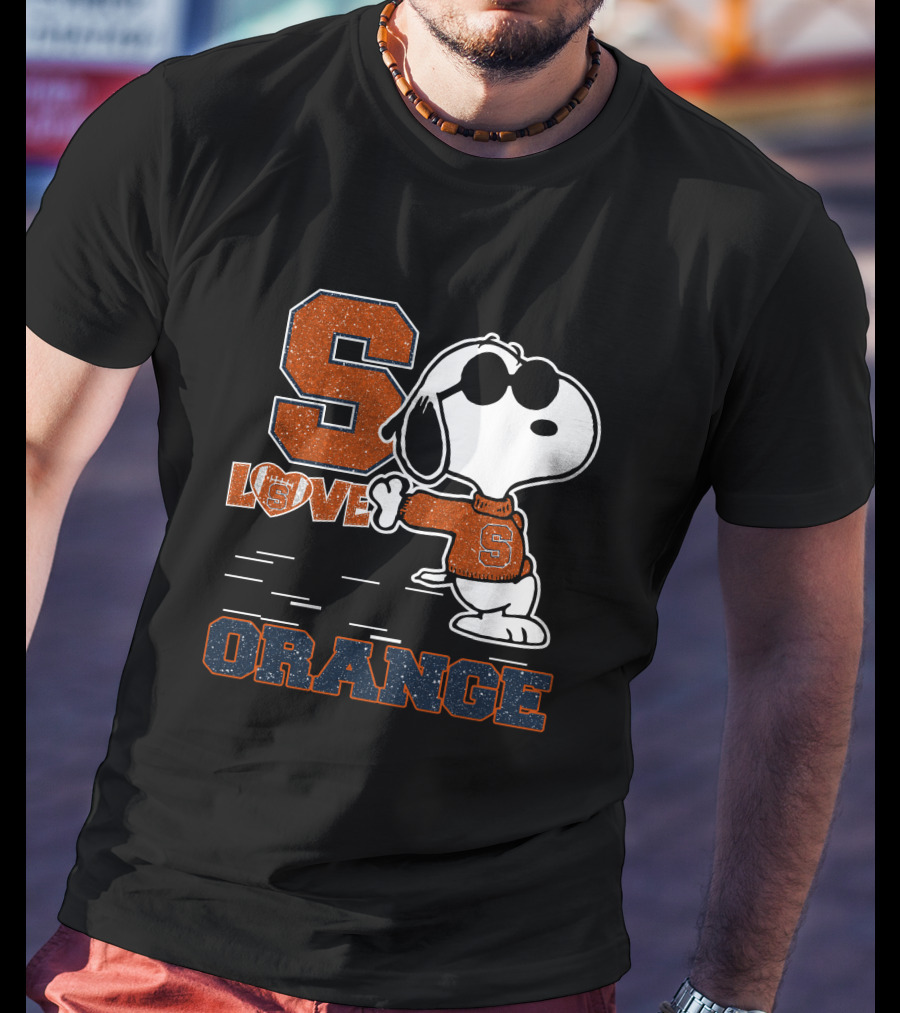 Snoopy Love Syracuse Orange Football T-Shirt