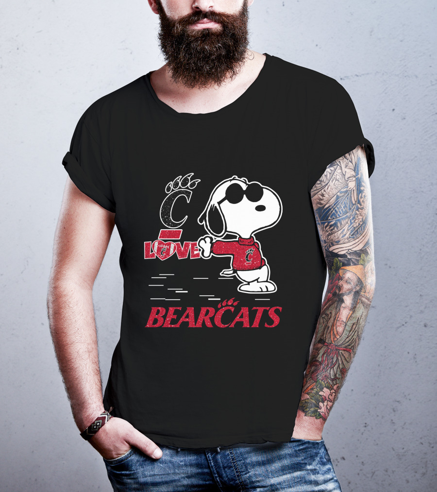 Snoopy Cincinnati Bearcats Love With Stylized C T-Shirt