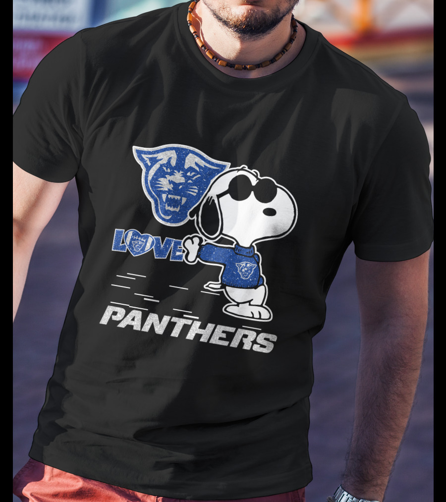 Snoopy Love Georgia State Panthers Football Fan Gear T-Shirt