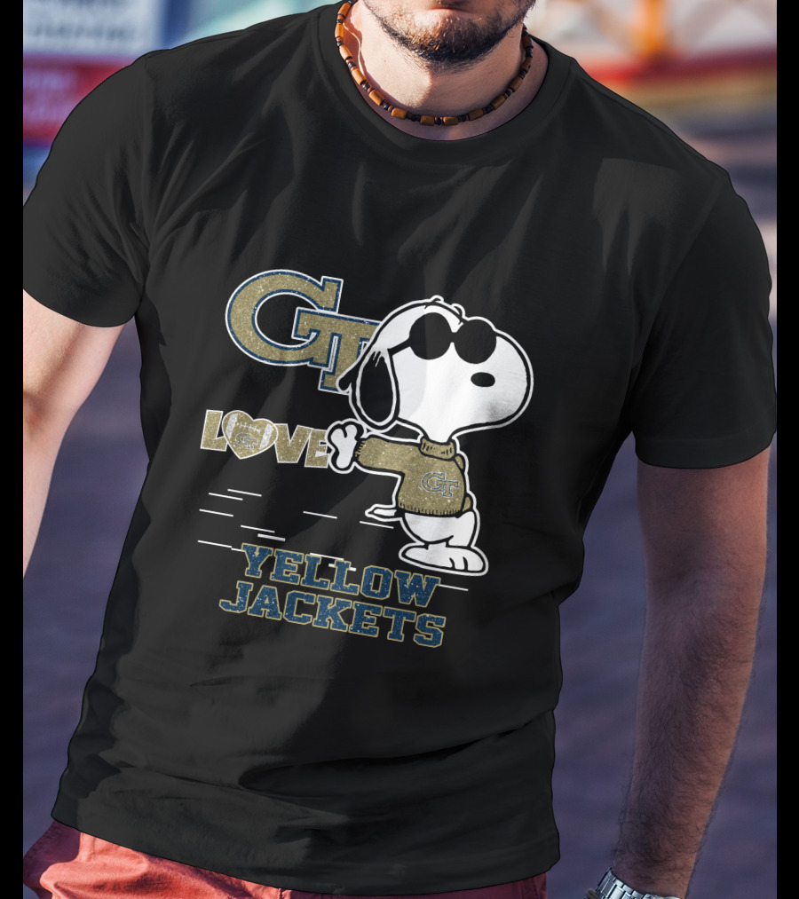 GT Snoopy Love Georgia Tech Yellow Jackets T-Shirt
