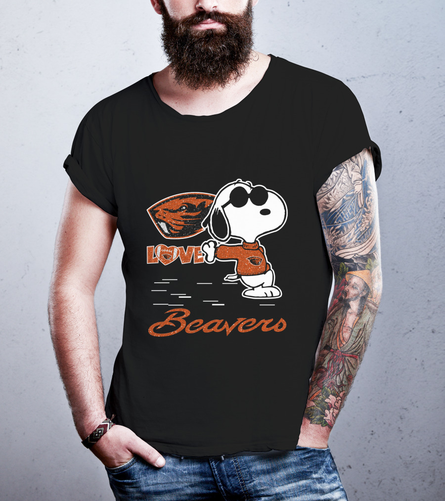 Snoopy Love Oregon State Beavers T-Shirt