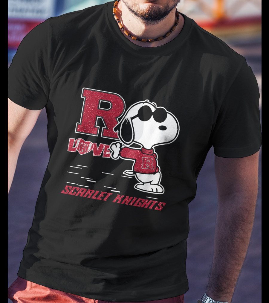 R Snoopy Love Scarlet Knights T-Shirt