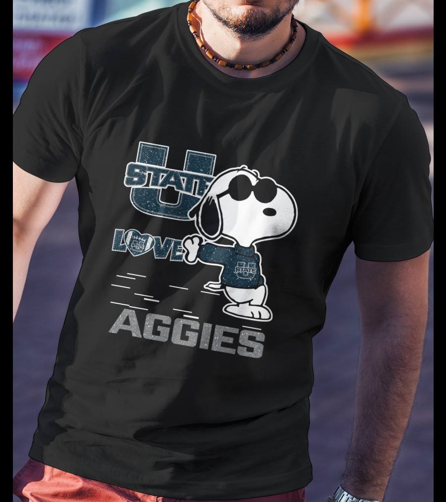 Snoopy State Love Utah Aggies T-Shirt