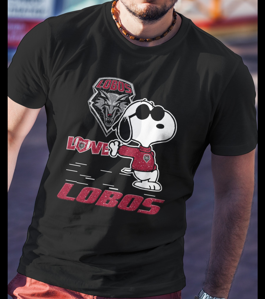 Snoopy Love New Mexico Lobos Wolf T-Shirt