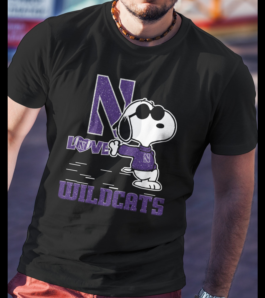 Snoopy Love N Northwestern Wildcats T-Shirt