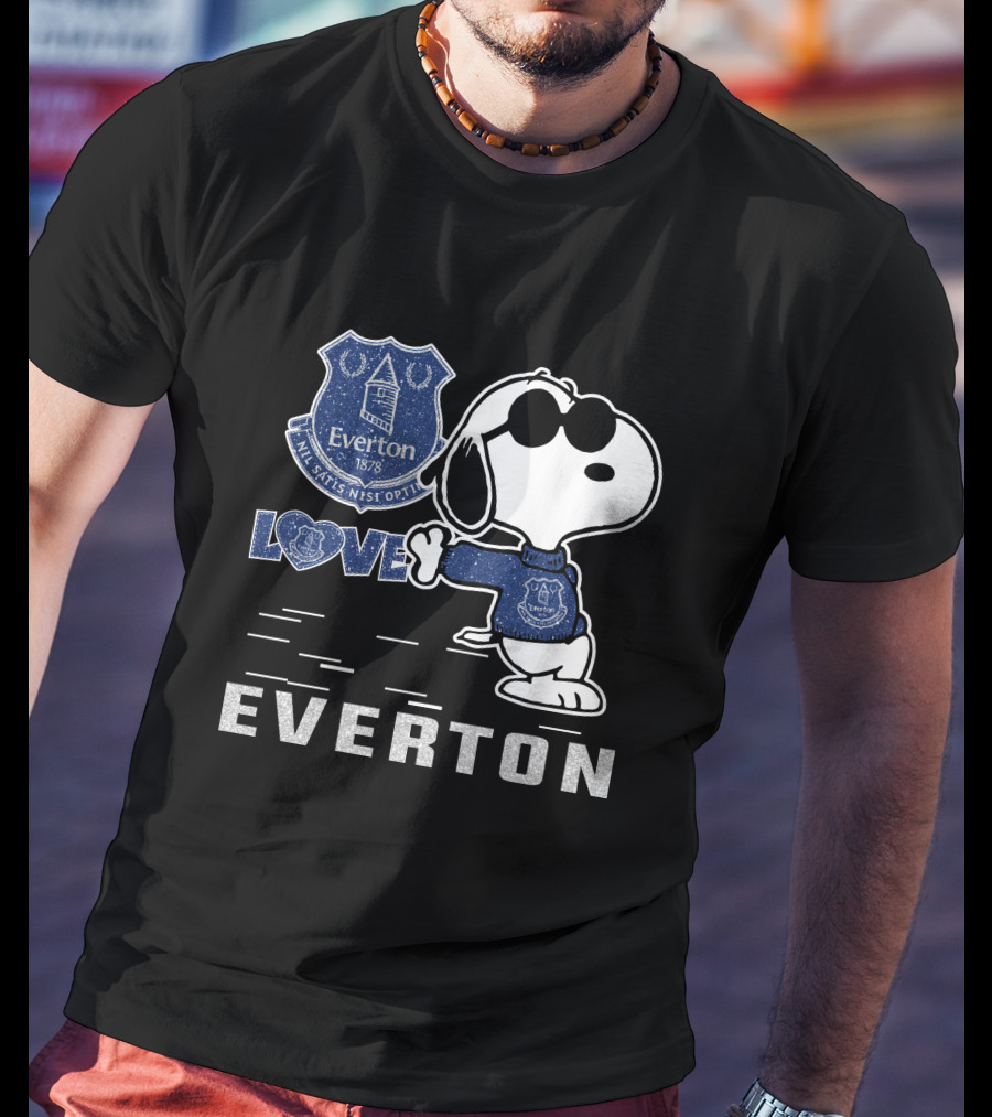 Snoopy Love Everton Fc 1878 Badge And Slogan T-Shirt