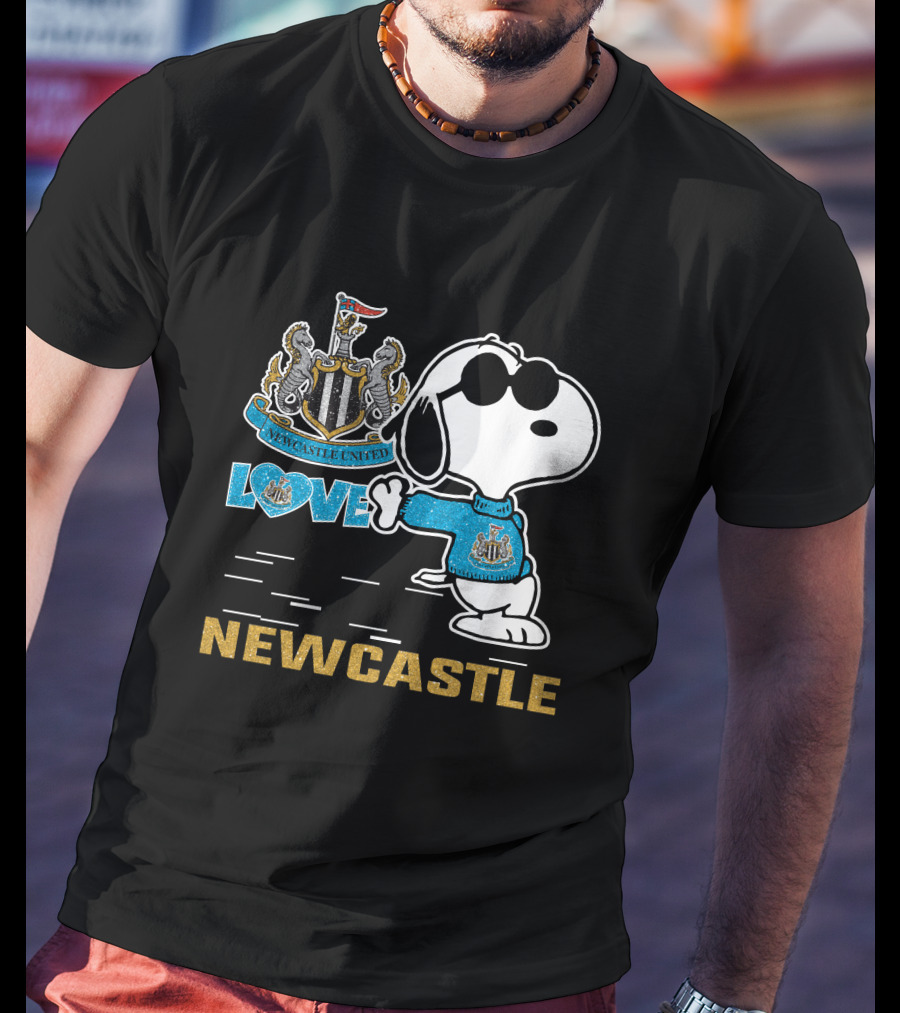 Snoopy Love Newcastle United Football Club T-Shirt