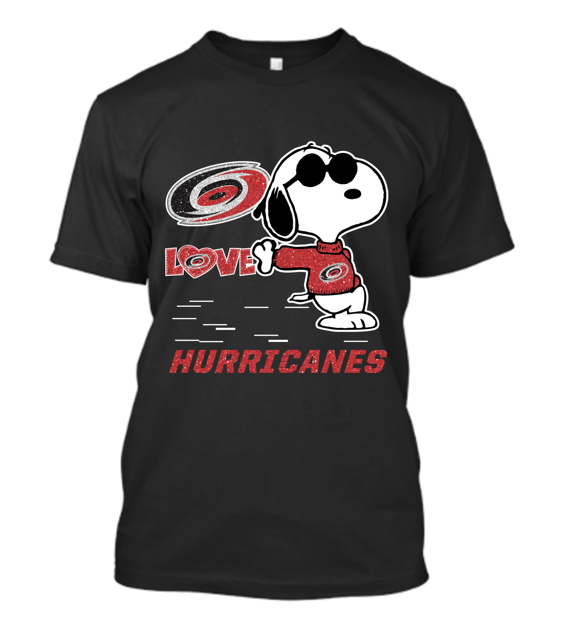 Snoopy Love Carolina Hurricanes Peanuts Hockey Fans T-Shirt