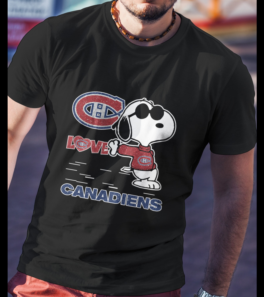 Snoopy Montreal Canadiens Logo Love T-Shirt
