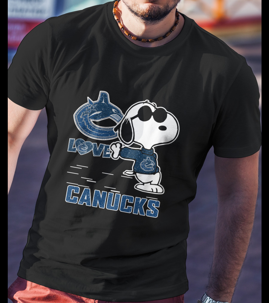 Snoopy Canucks Love Vancouver Peanuts Hockey T-Shirt