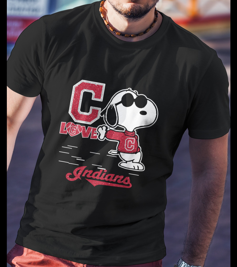 Snoopy C Love Cleveland Indians T-Shirt
