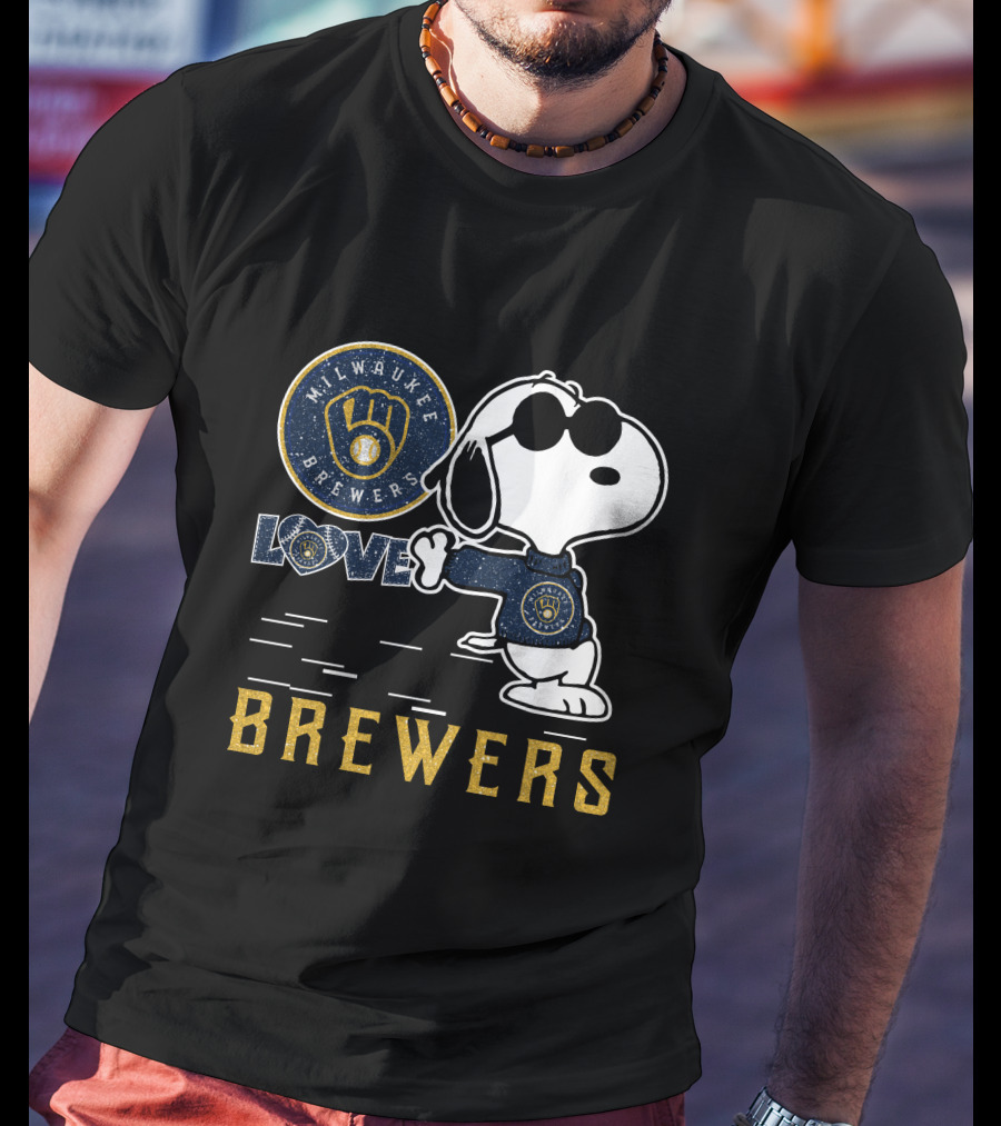 Snoopy Milwaukee Brewers Love Brewers T-Shirt