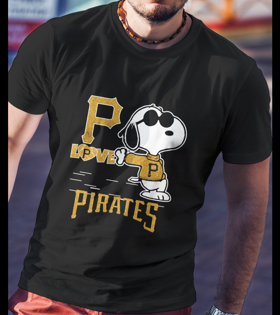Snoopy Love Pittsburgh Pirates P Baseball T-Shirt