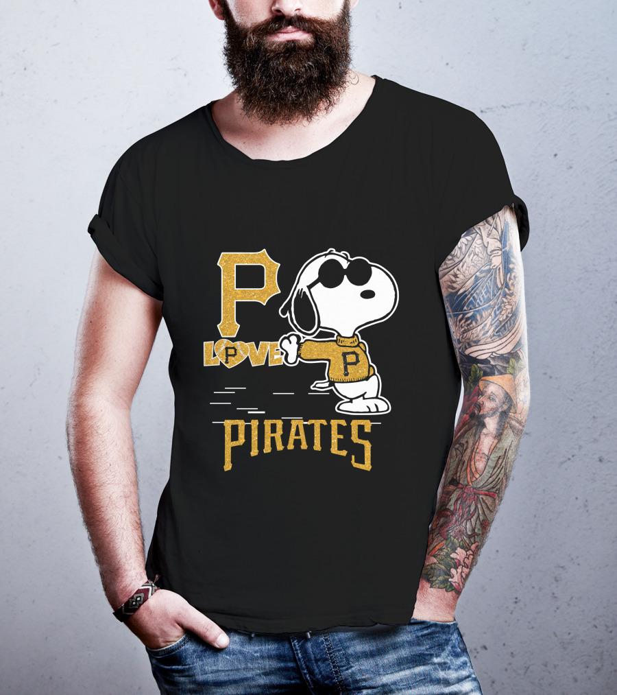 Snoopy Love Pittsburgh Pirates P Baseball T-Shirt