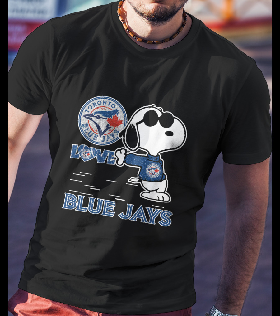 Snoopy Cool In Toronto Blue Jays Love And Team Spirit T-Shirt