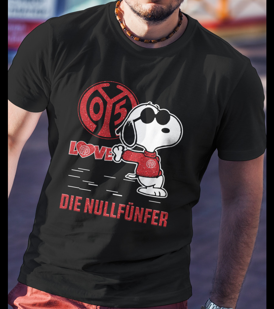 LOVE 1. FSV Mainz 05 Snoopy Die Nullfünfer T-Shirt