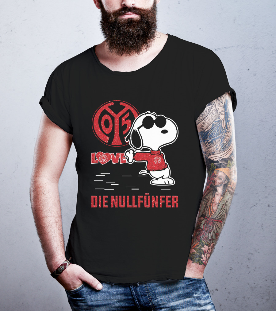 LOVE 1. FSV Mainz 05 Snoopy Die Nullfünfer T-Shirt
