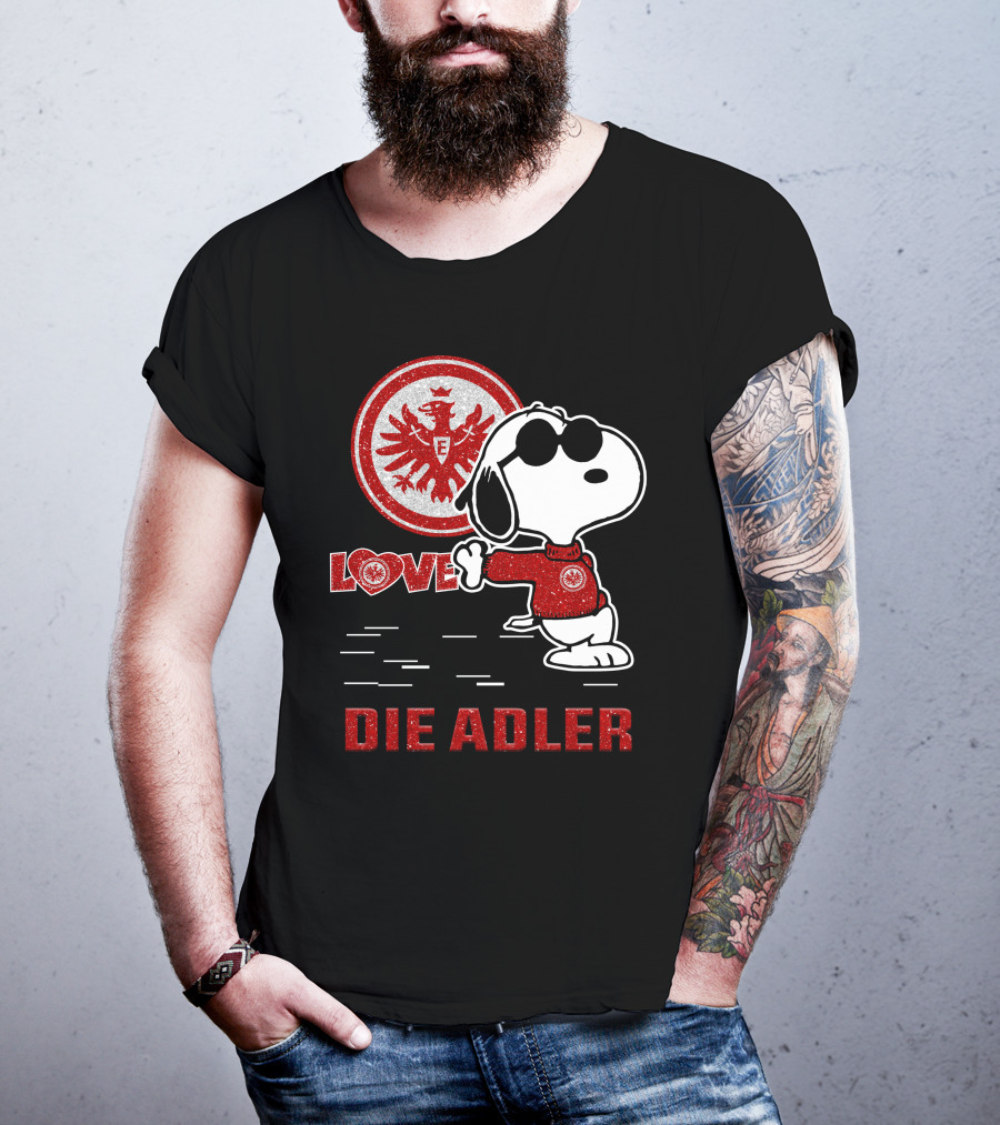 Love Die Adler Snoopy Eintracht Frankfurt T-Shirt