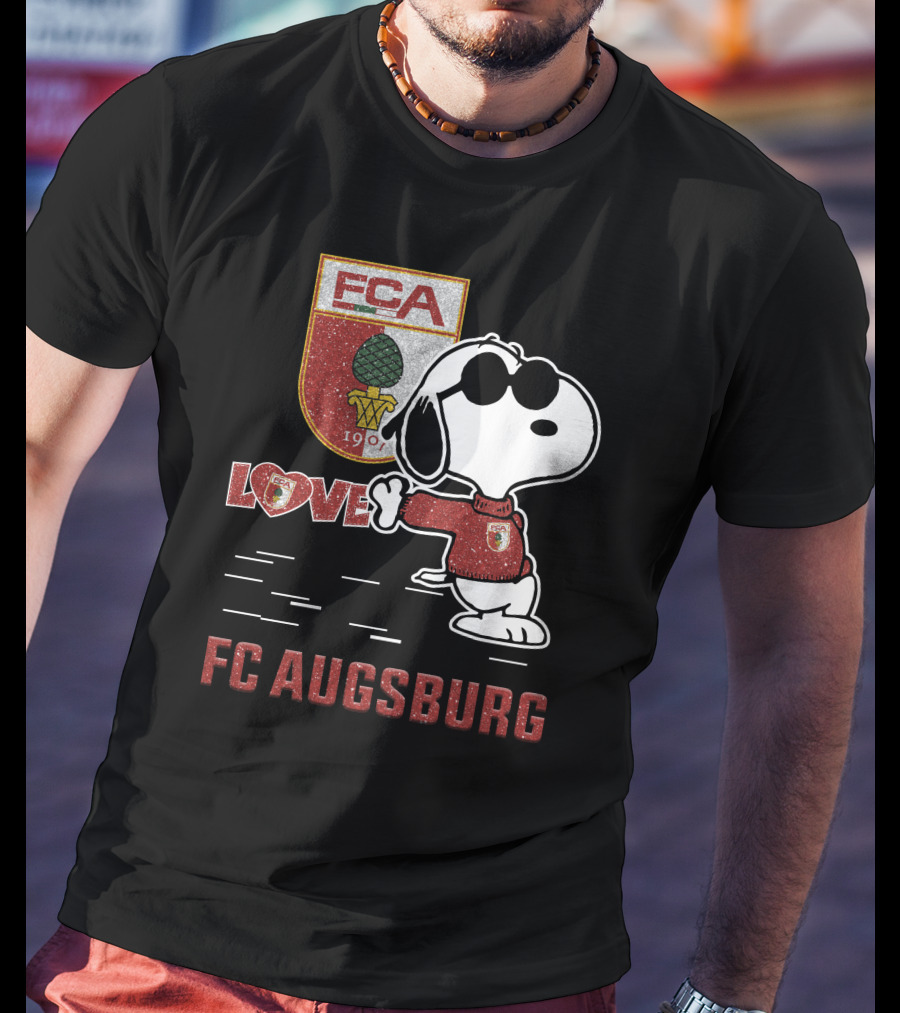 Snoopy FC Augsburg Love FCA 1907 T-Shirt