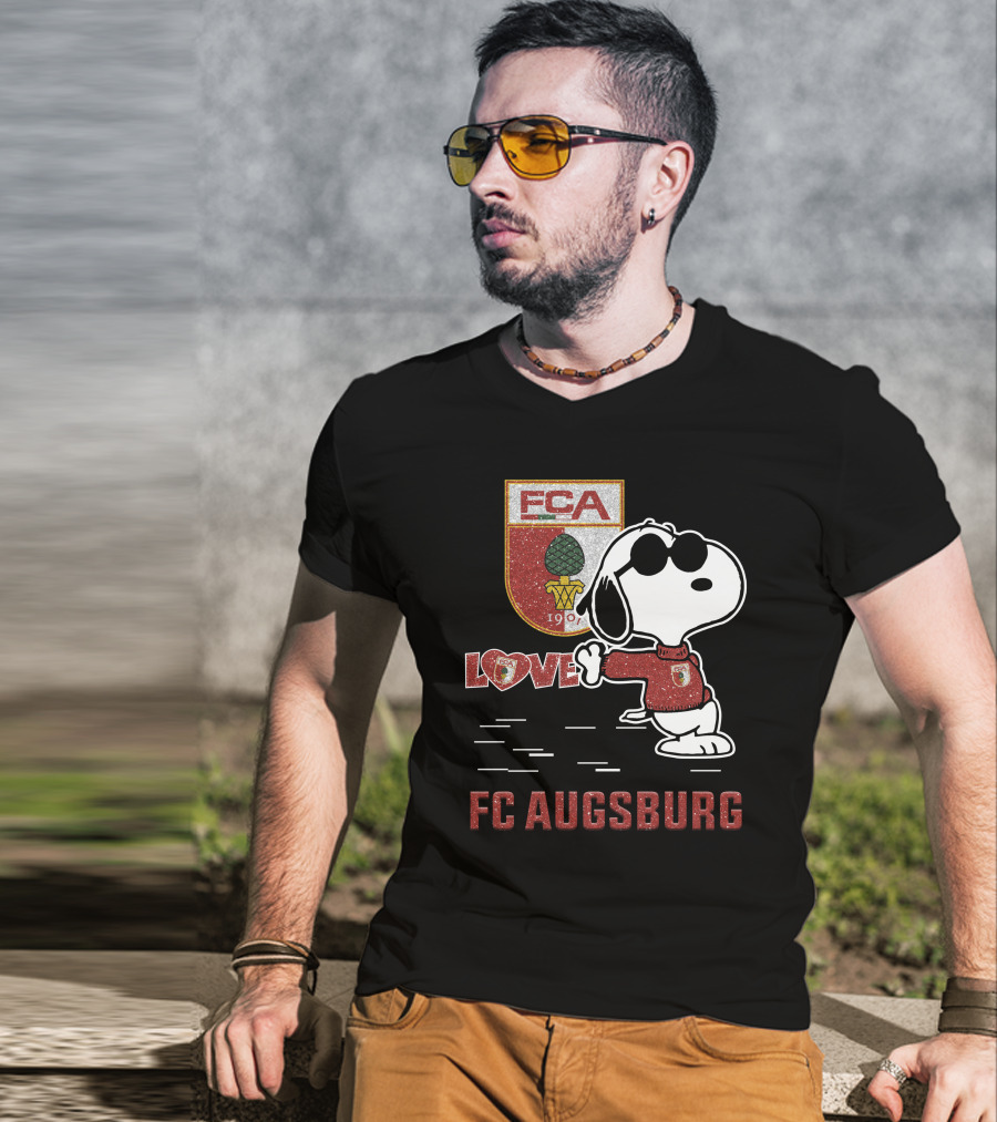 Snoopy FC Augsburg Love FCA 1907 T-Shirt