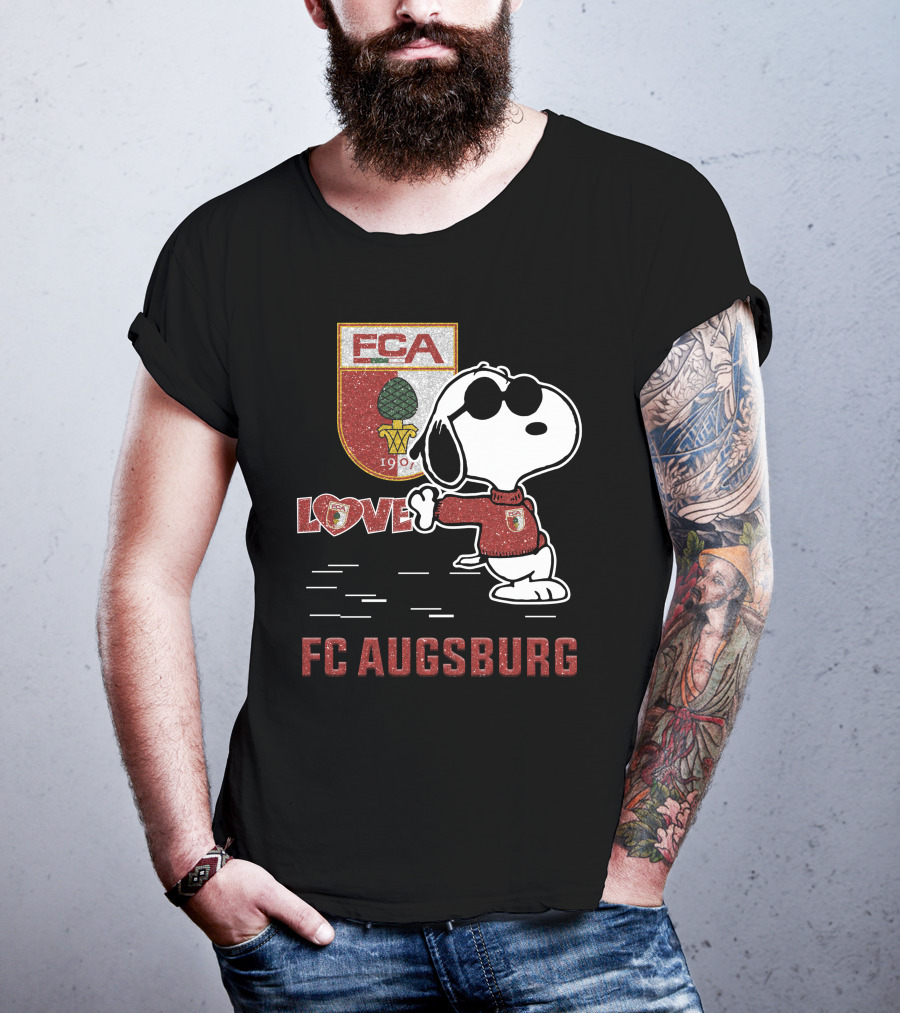 Snoopy FC Augsburg Love FCA 1907 T-Shirt