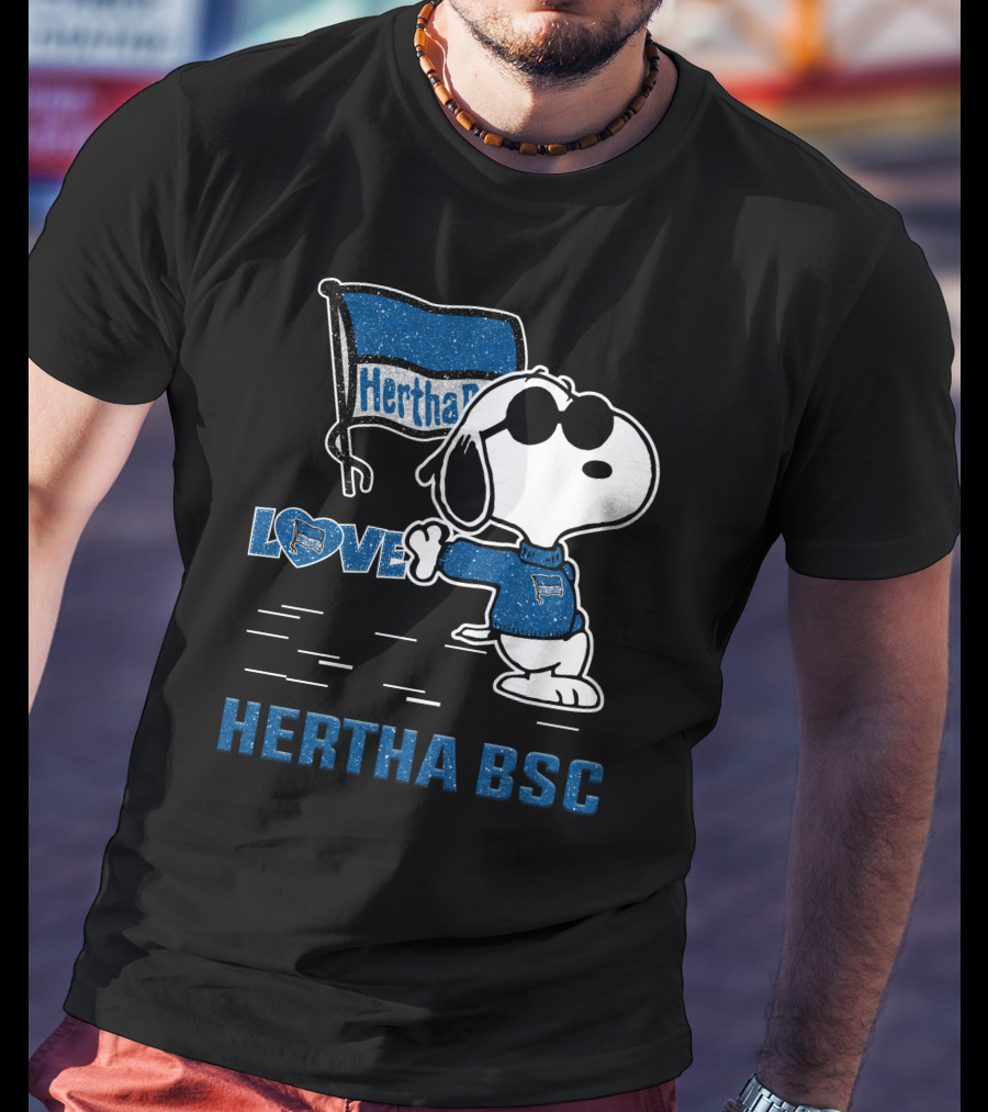 Snoopy Love Hertha BSC Flag T-Shirt