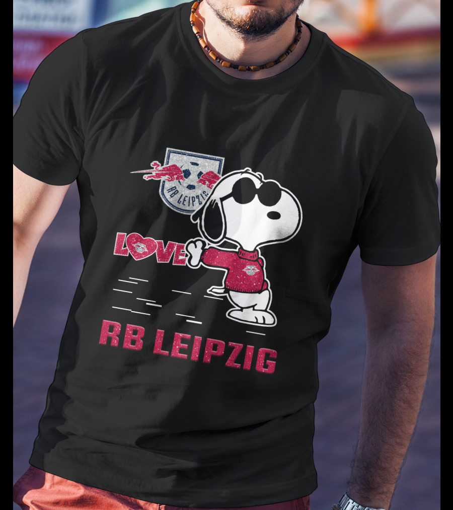 Snoopy Love RB Leipzig With Logo And Soccer T-Shirt
