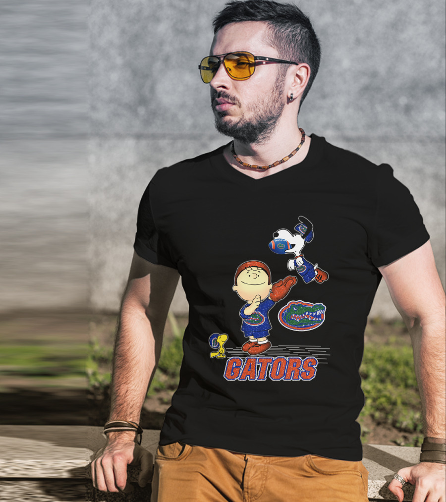Snoopy Gators Football Florida Peanuts Characters T-Shirt