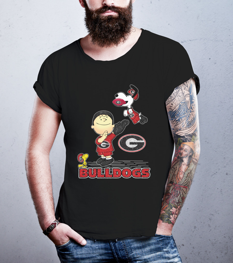 Snoopy Bulldogs Georgia Peanuts Characters T-Shirt