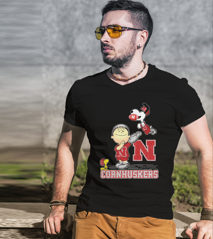Cornhuskers Snoopy And Friends Nebraska Football N Team Spirit T-Shirt