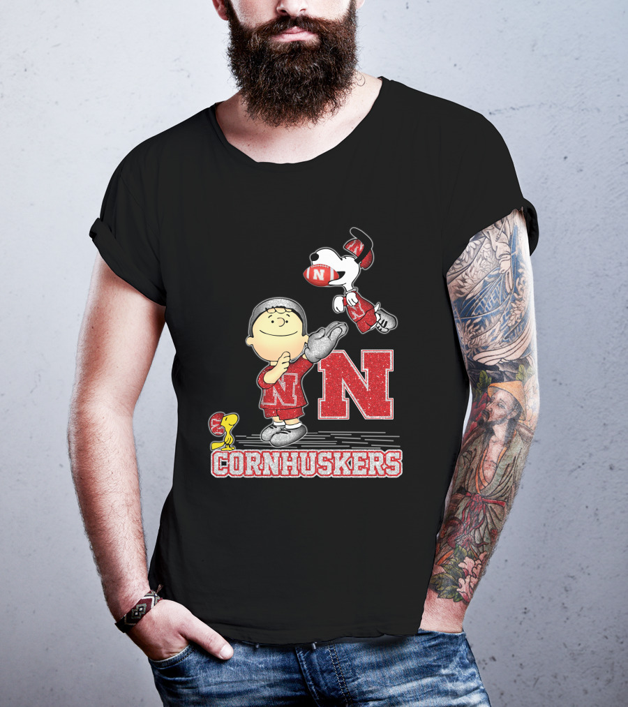 Cornhuskers Snoopy And Friends Nebraska Football N Team Spirit T-Shirt