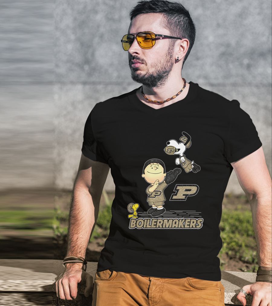 Snoopy And Friends Celebrate Purdue Boilermakers Football T-Shirt
