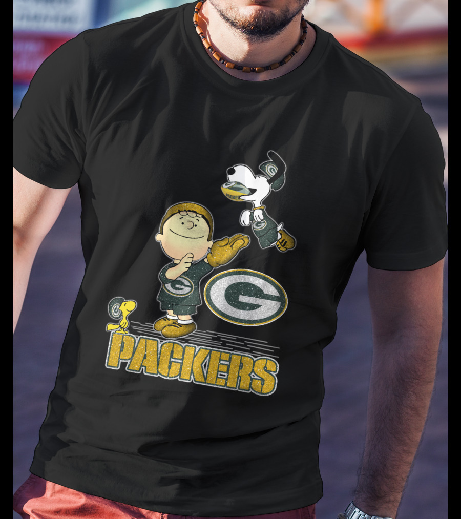 Snoopy And Friends Green Bay Packers Team Spirit T-Shirt